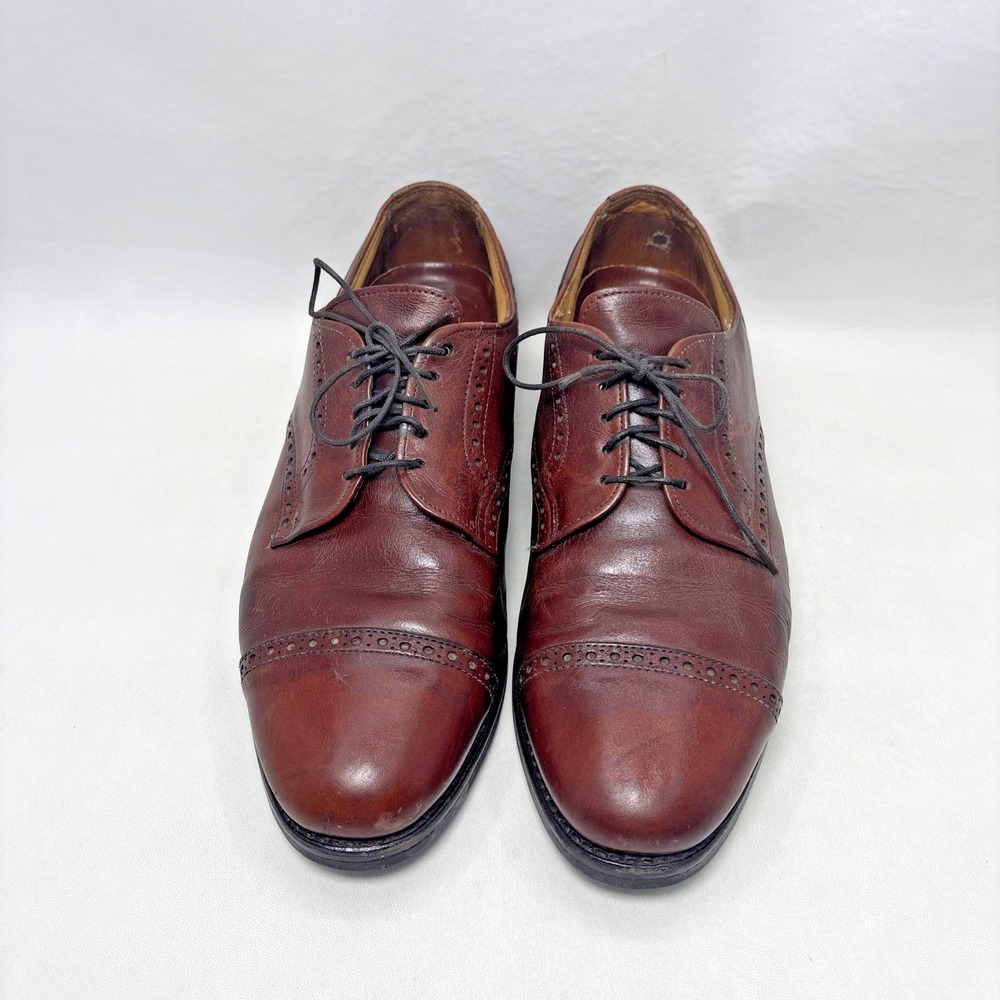 Allen Edmonds Men's Benton Brown Cap Toe Oxford‎ Shoes 9D Leather Vibram Gumlite